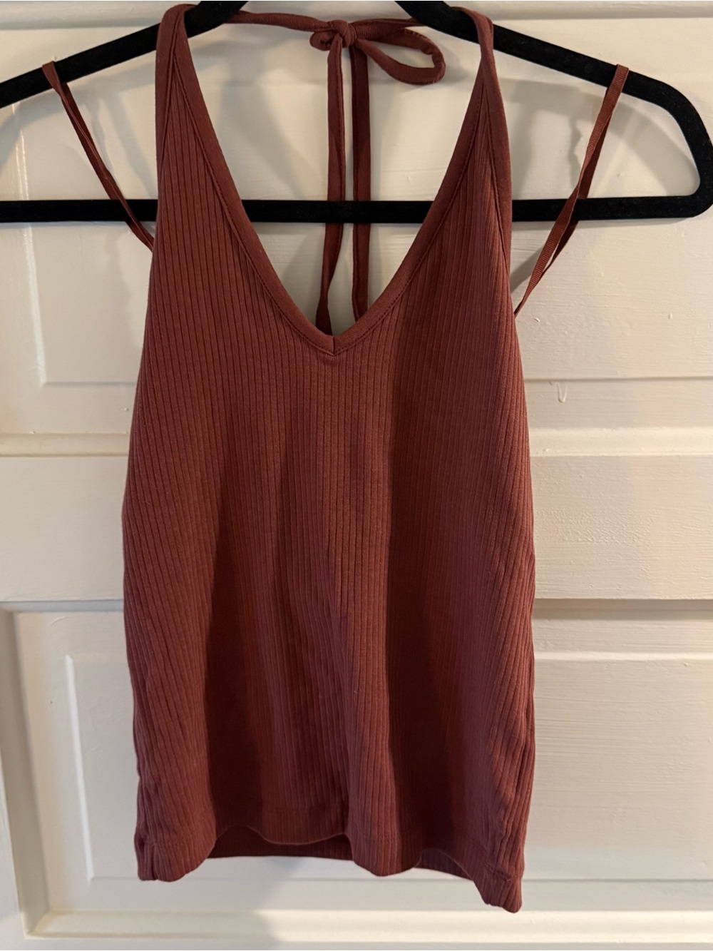 NEW | Ribbed V-Neck Halter Tank Top - Picture 3 of 4